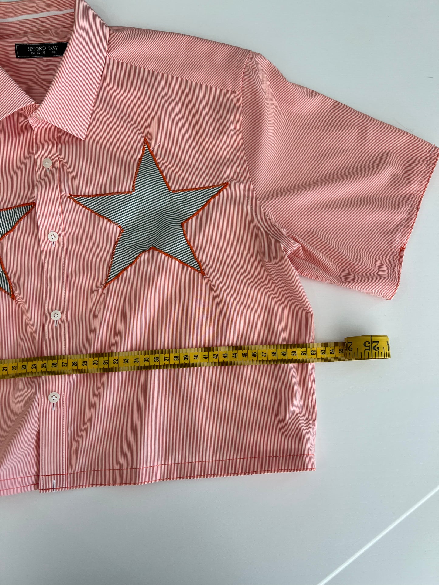 Reworked Orange Star Patch Button Up Shirt