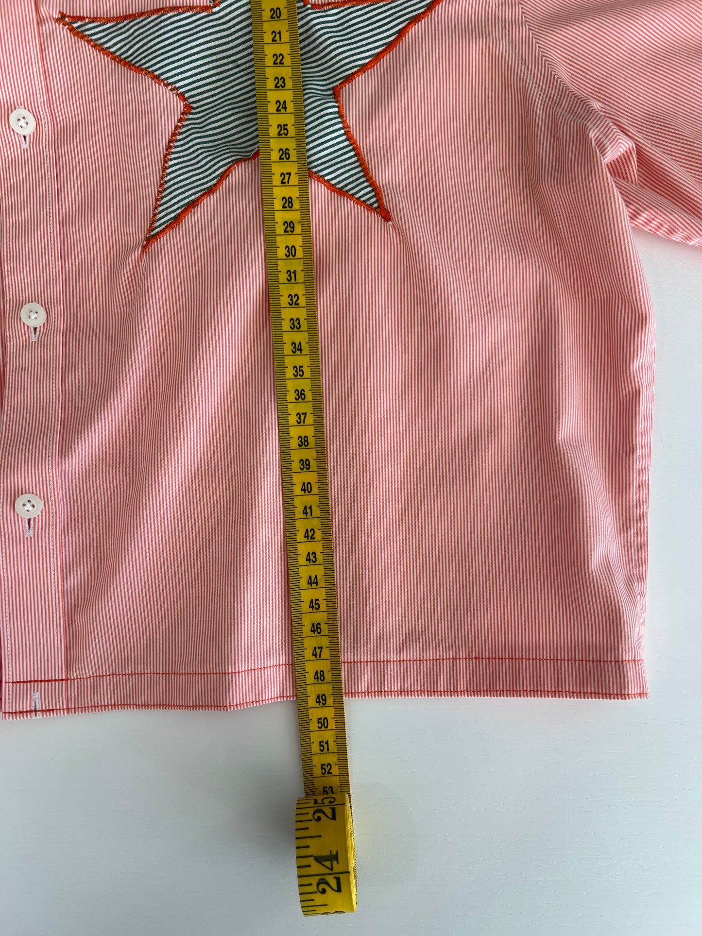 Reworked Orange Star Patch Button Up Shirt