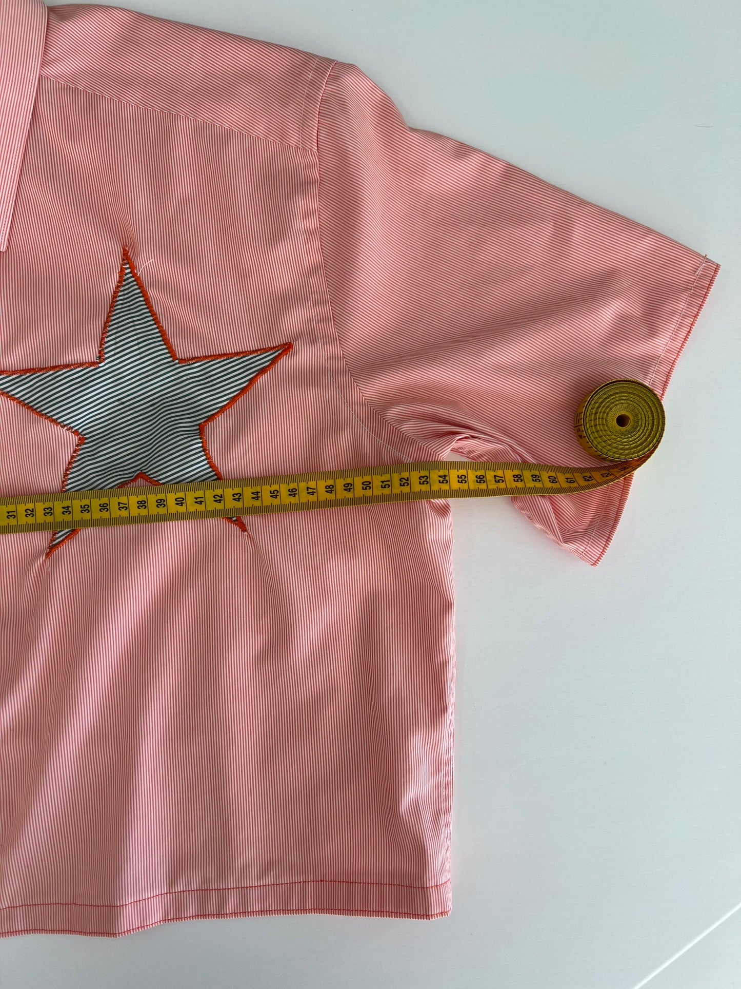 Reworked Orange Star Patch Button Up Shirt