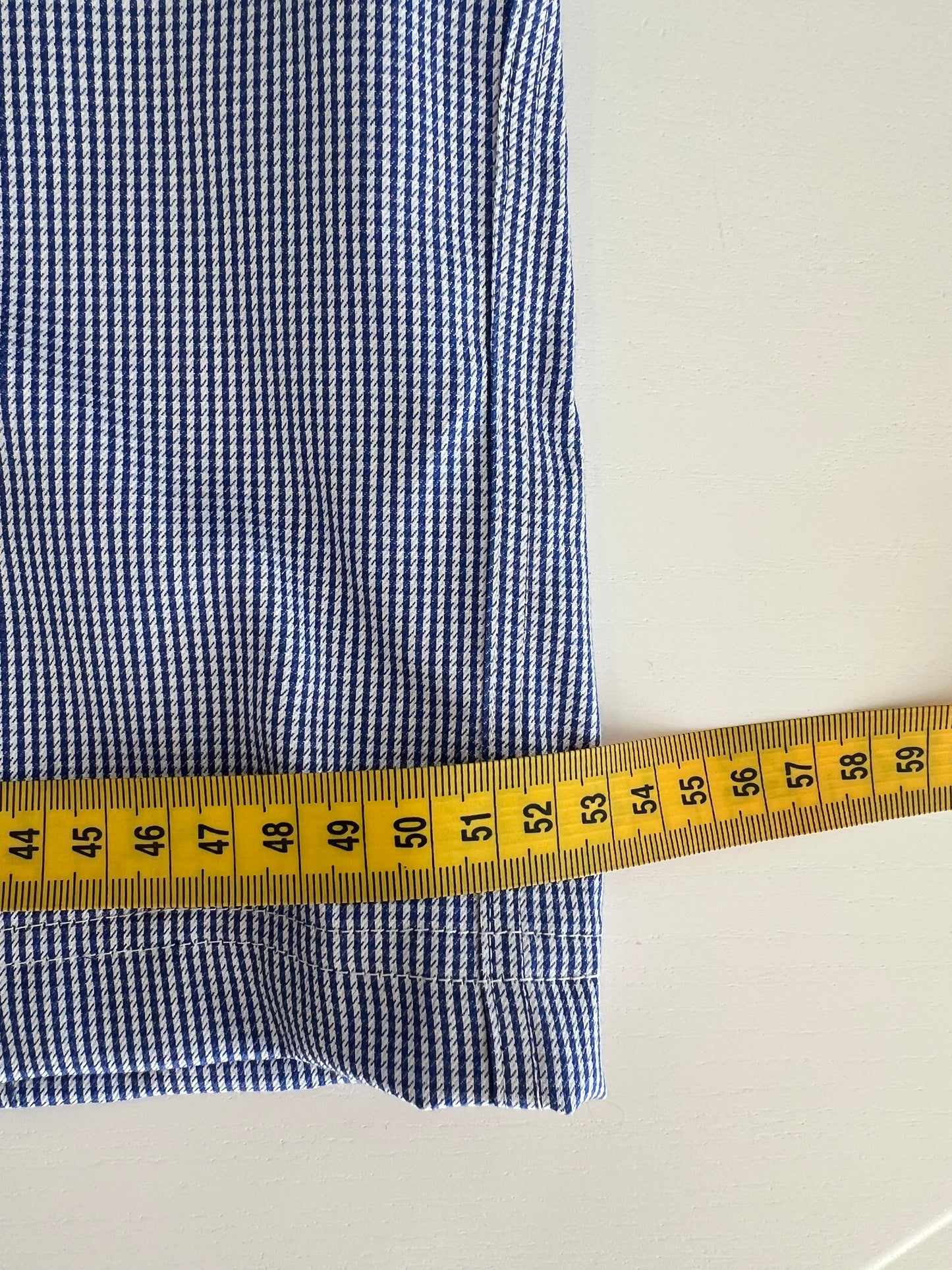 Reworked Blue Star Patch Cropped Button Up Collar Shirt
