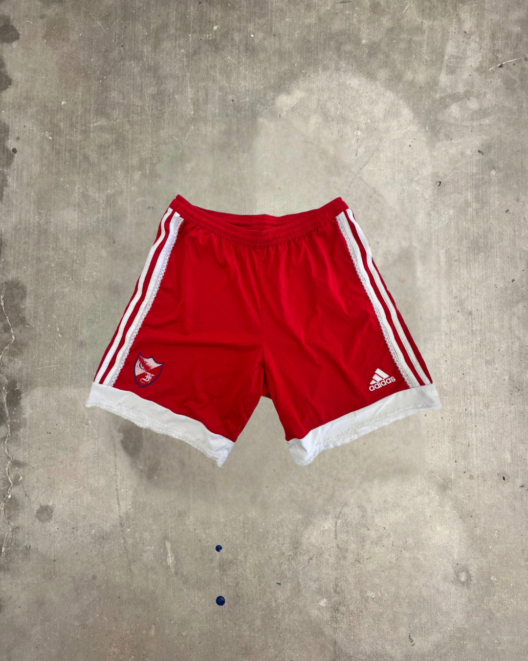 Reworked Red Lace Adidas Shorts