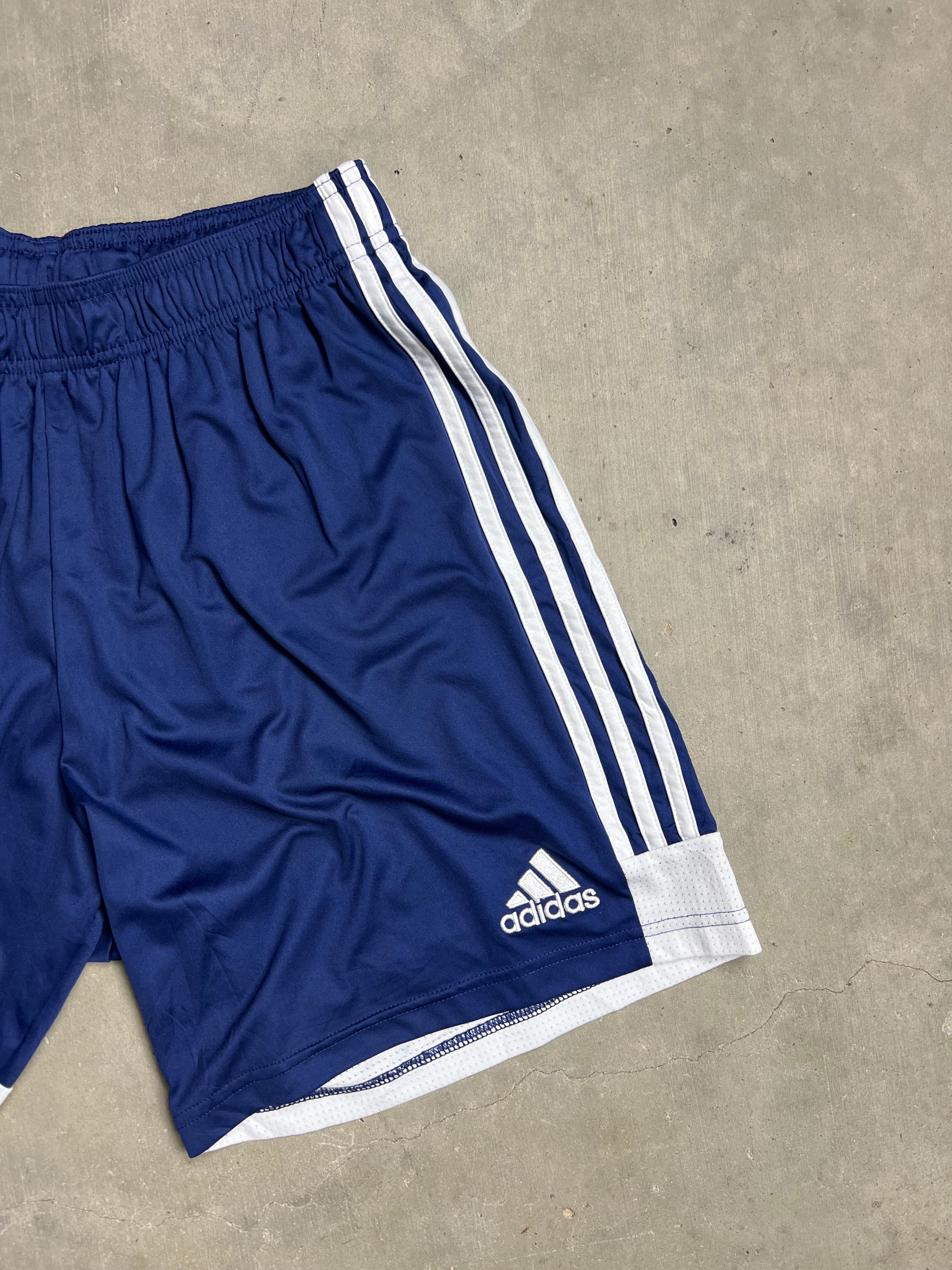 Blue adidas soccer shorts on sale