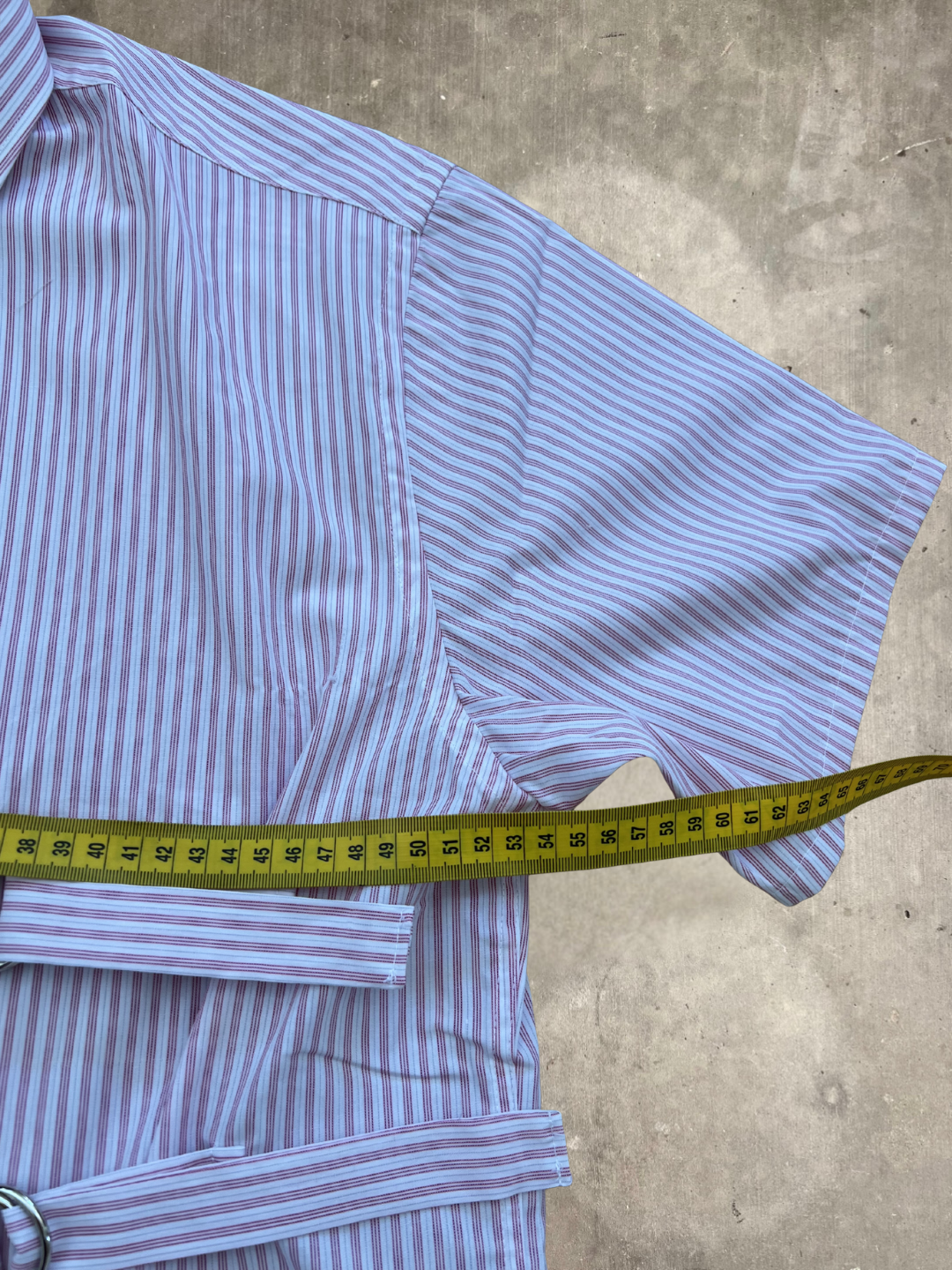 Buckled Pink Striped Cross Over Shirt