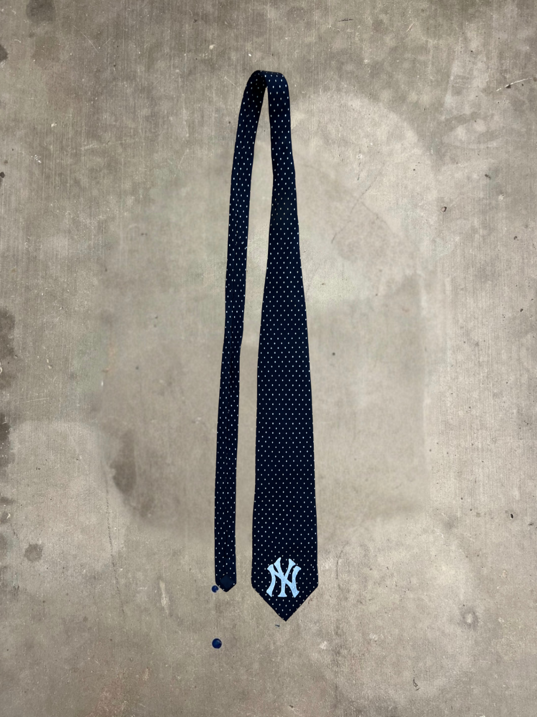 Navy Blue Polka Dot Yankee Neck Tie