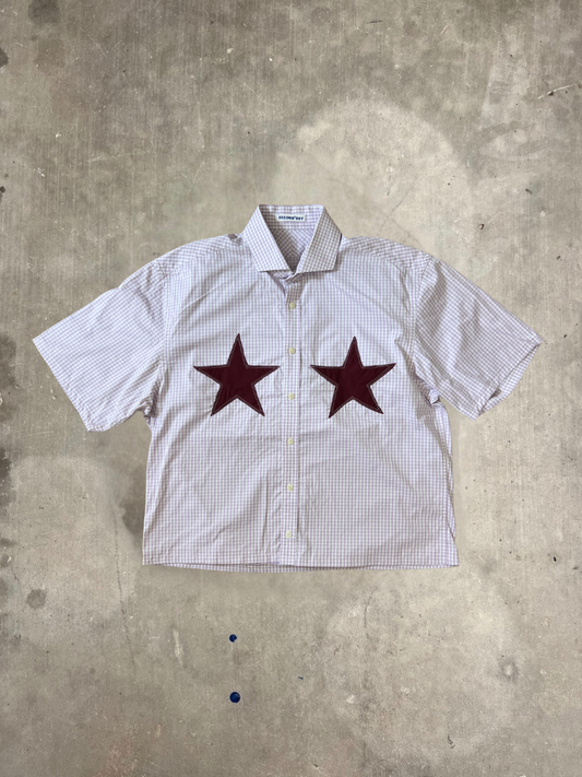 Boxy Fit Pink Button Up Star Shirt