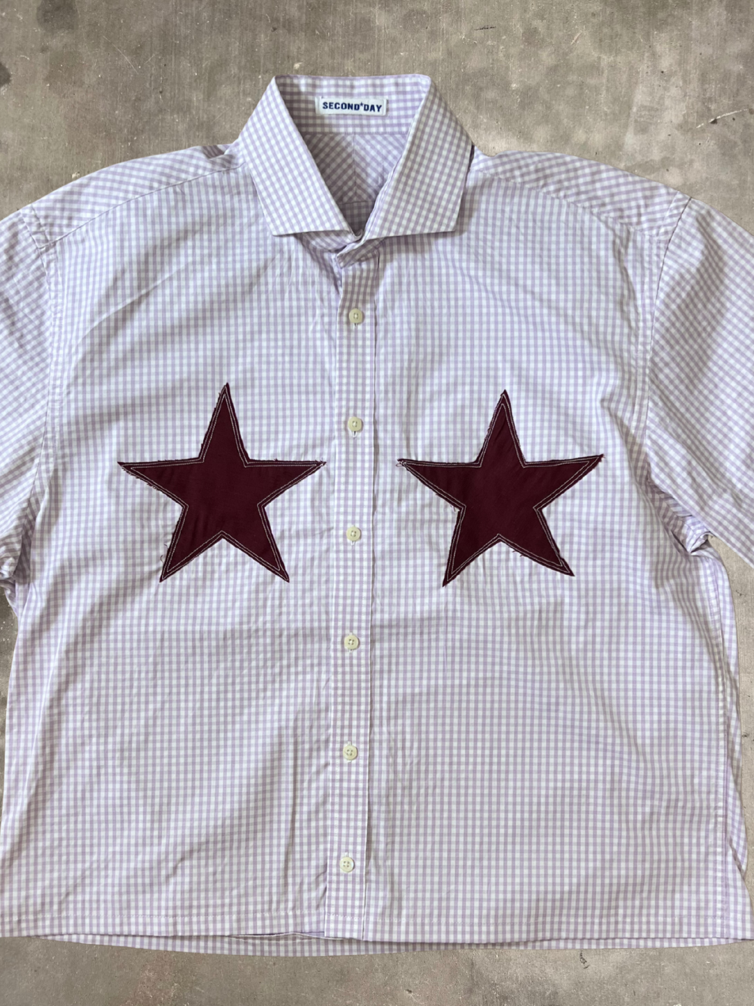 Boxy Fit Pink Button Up Star Shirt