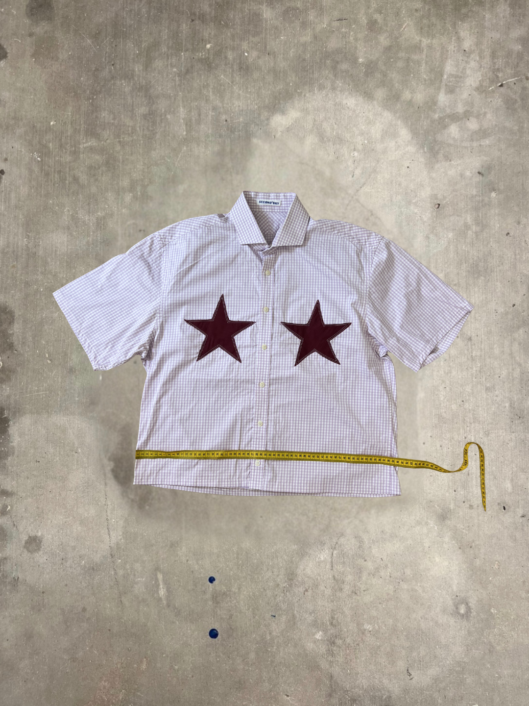 Boxy Fit Pink Button Up Star Shirt