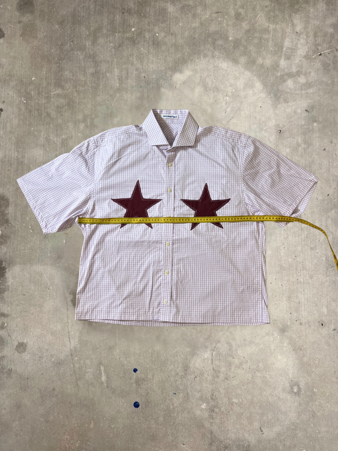 Boxy Fit Pink Button Up Star Shirt