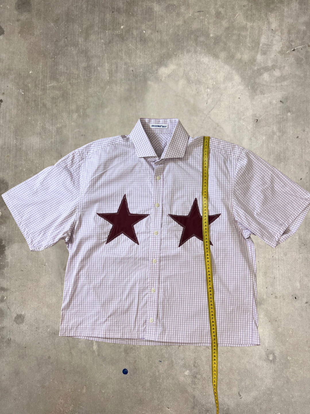 Boxy Fit Pink Button Up Star Shirt