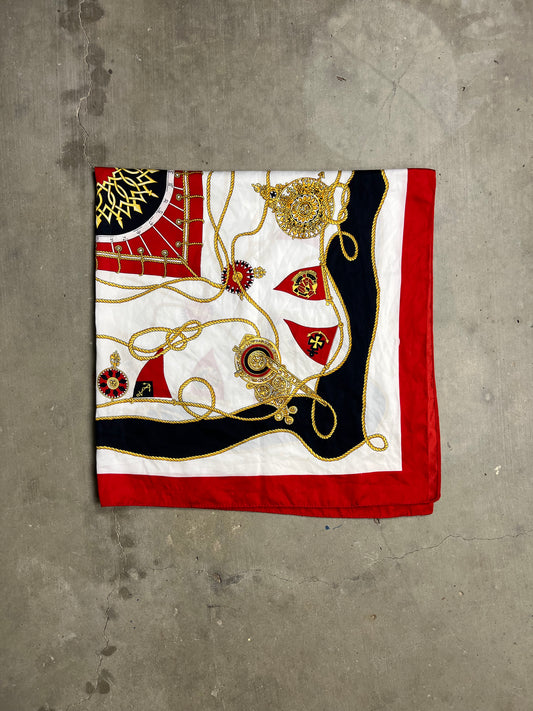 Gold and Red Pattern Scarf