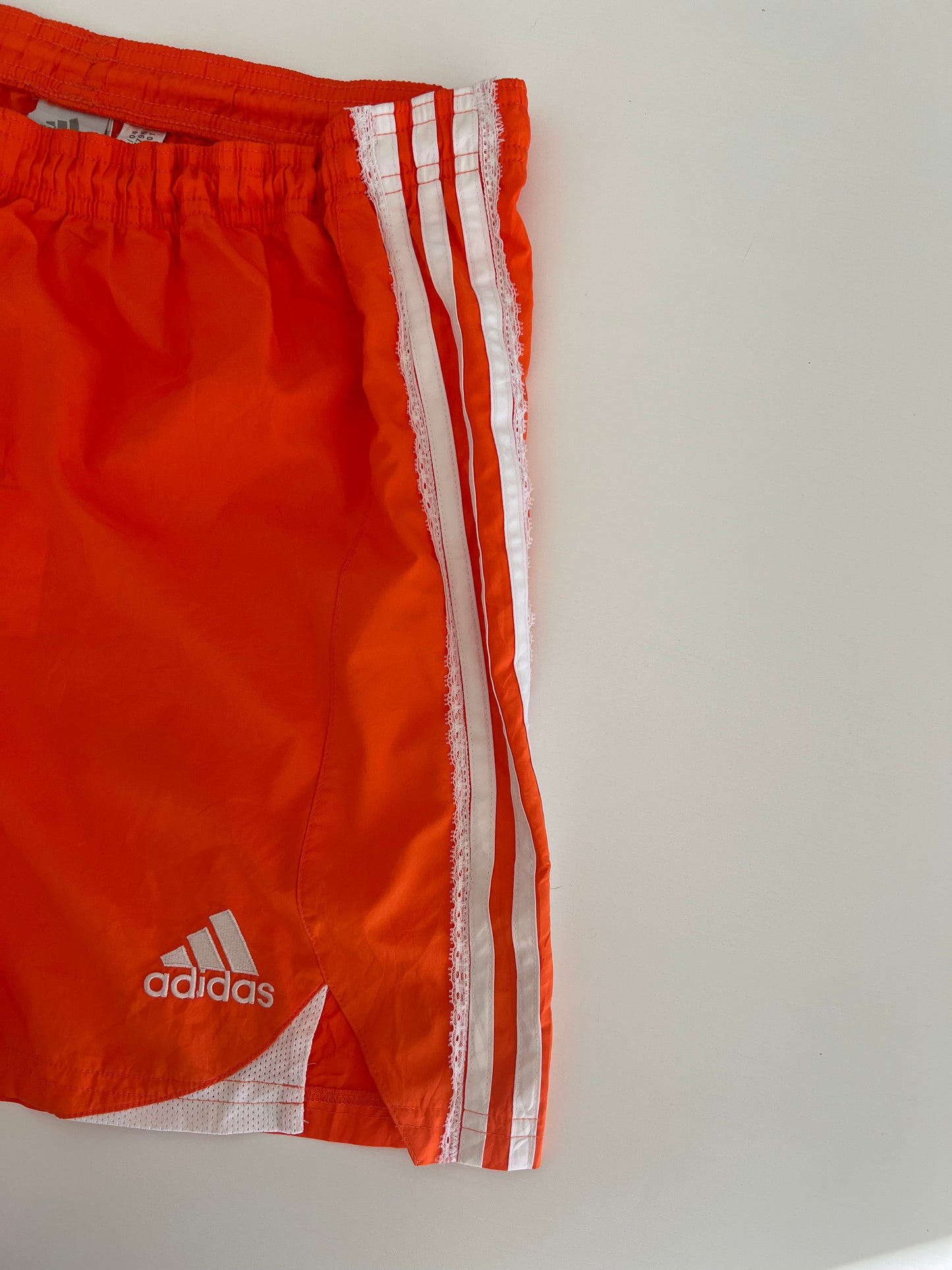 Reworked Lace Orange Vintage Adidas sport shorts.
