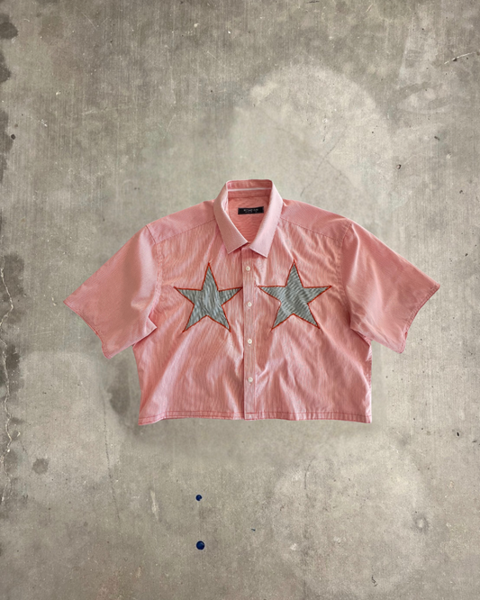 Reworked Orange Star Patch Button Up Shirt