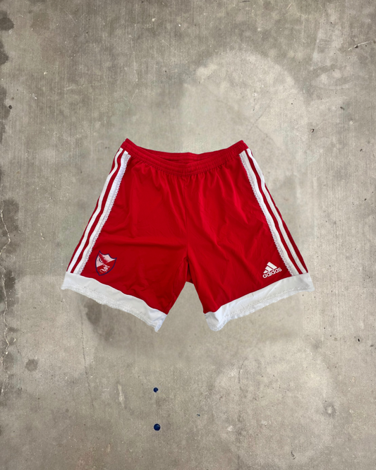 Reworked Red Lace Adidas Shorts