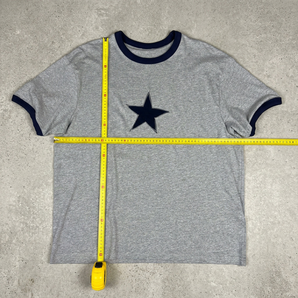 Star Patch Grey Ringer Tshirt