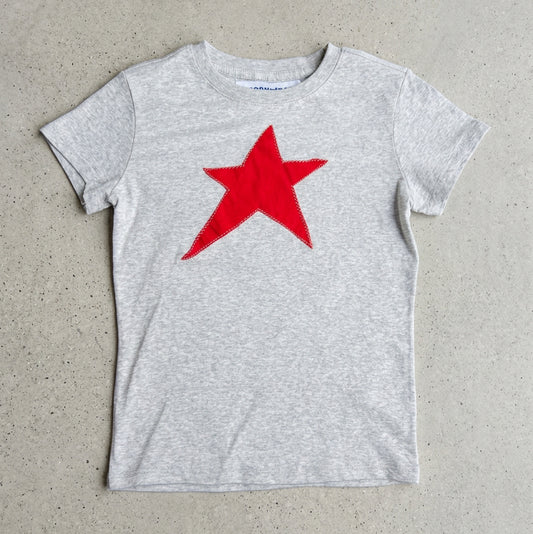 Star Patch Grey Baby Tee
