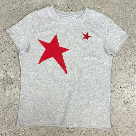 Two Star Patch Grey Baby Tee