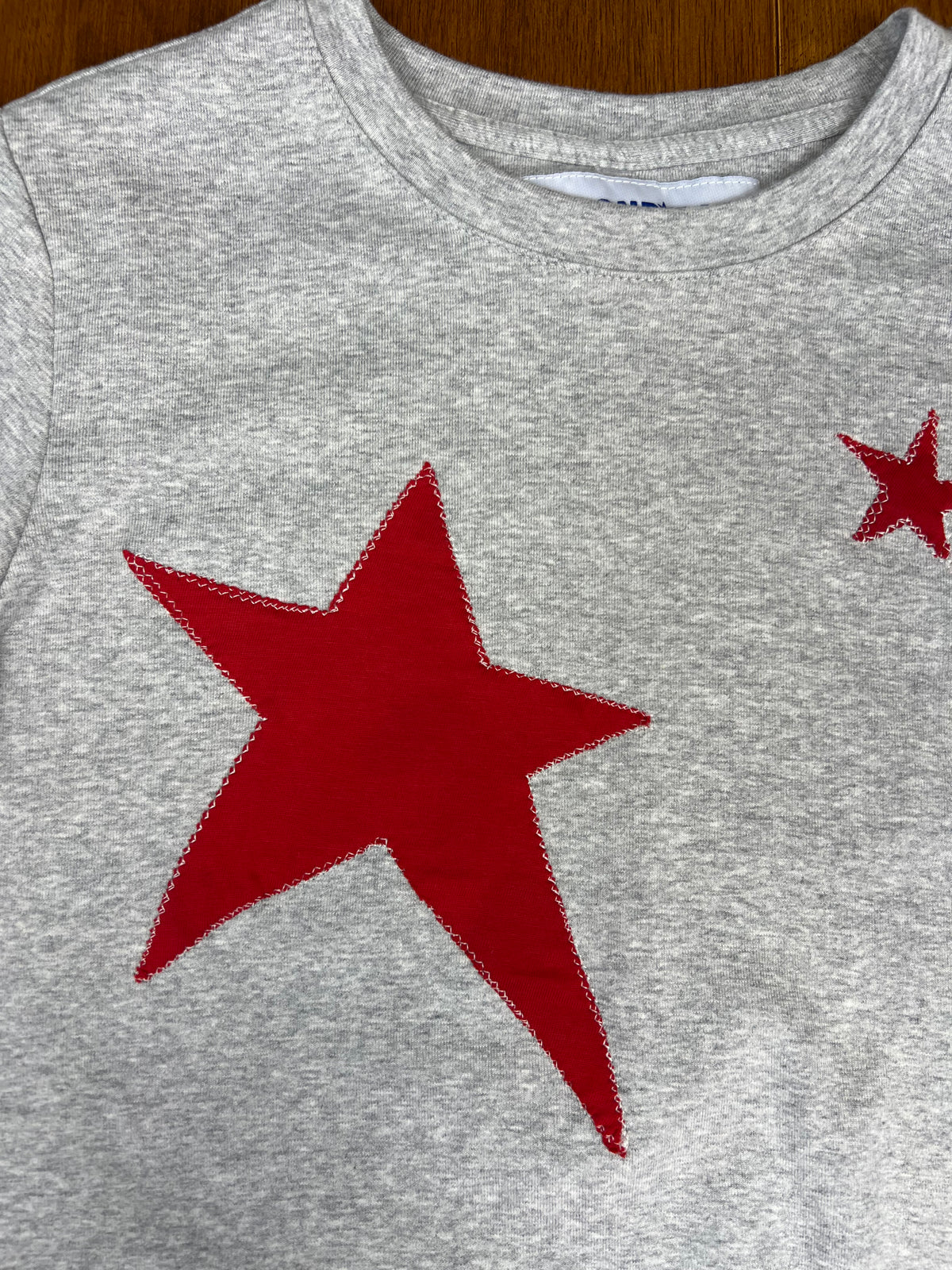 Two Star Patch Grey Baby Tee