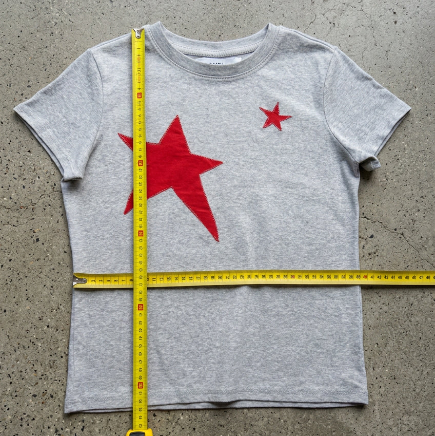 Two Star Patch Grey Baby Tee