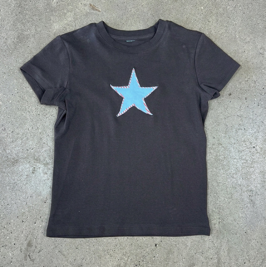 Star Patch Brown Baby Tee