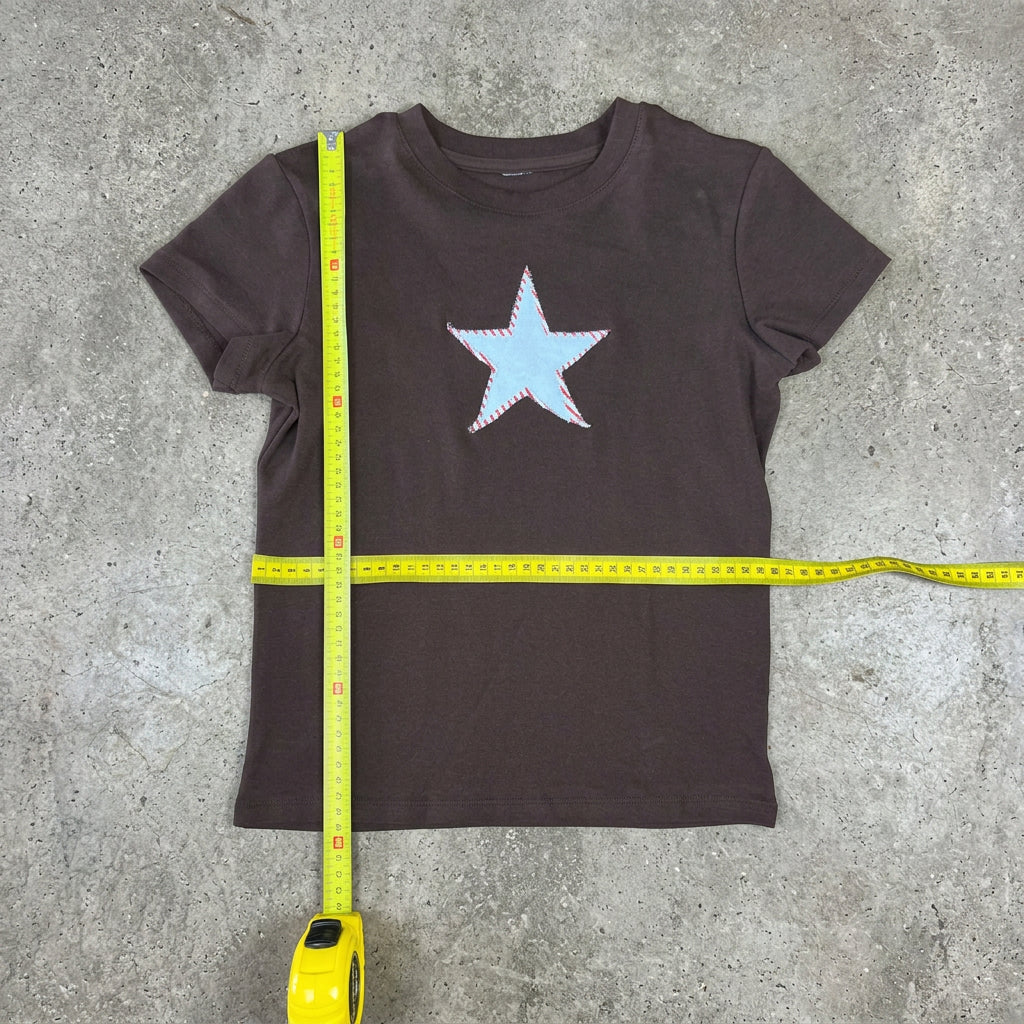 Star Patch Brown Baby Tee