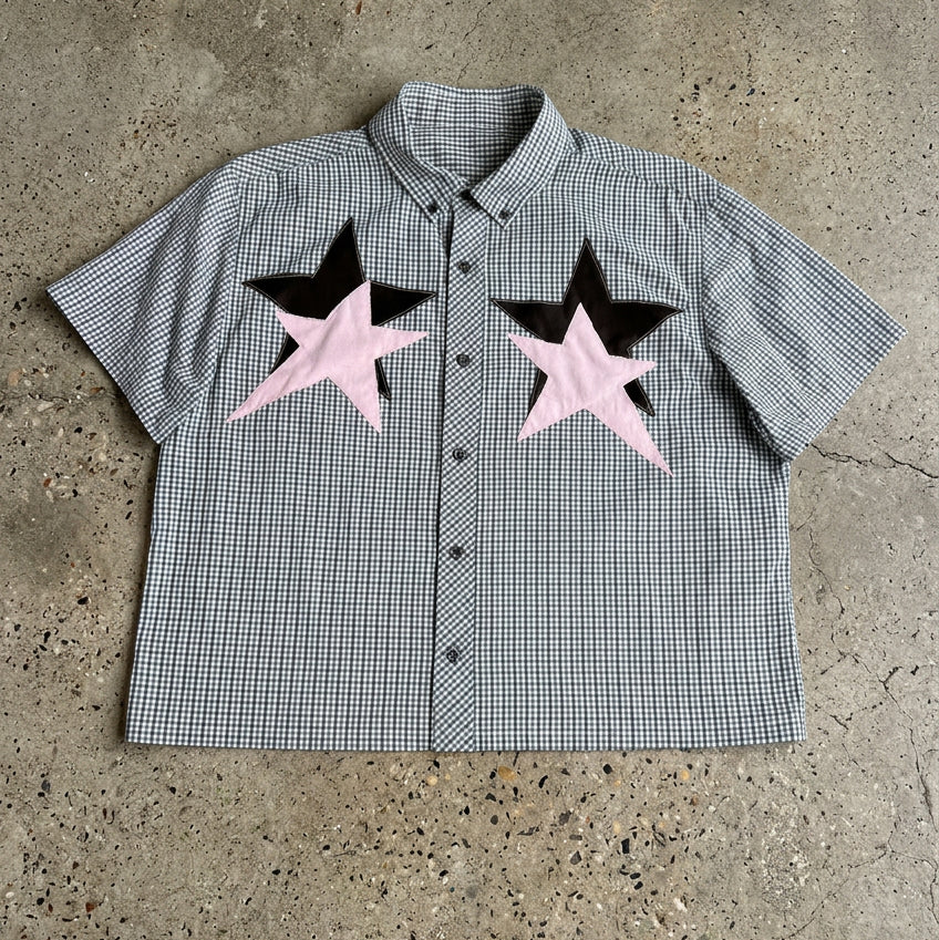Star Patch Check Short Sleeve Shirt