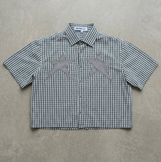 Star Patch Blue Short Sleeve Shirt